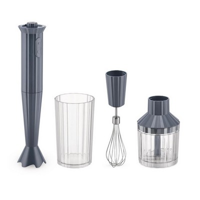 ALESSI Alessi - Plissè - Mini blender in thermoplastic resin with glass, whisk and chopper-500 W-Grey